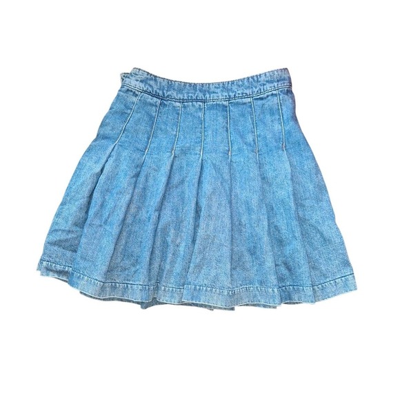 H&M DIVIDED PLEATED DENIM SKIRT Size 2 Y2K - Picture 2 of 4
